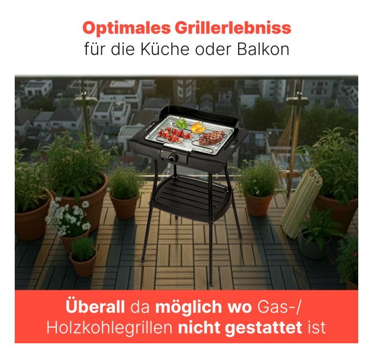 BQS3842 2 in 1 Stand und Tischgrill 1 Zone(n) 2000 W  (Schwarz) 