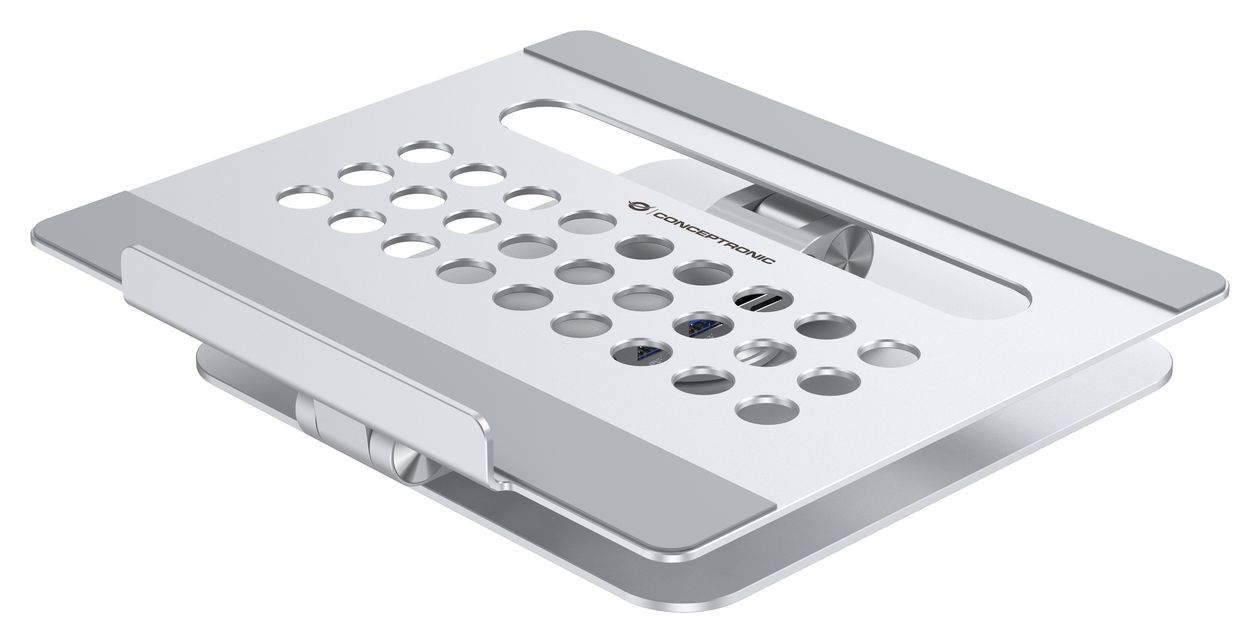 DONN27G Laptop-Ständer mit 7-in-1-Dockingstation, 360° drehbare Basis, faltbar, höhenverstellbar 