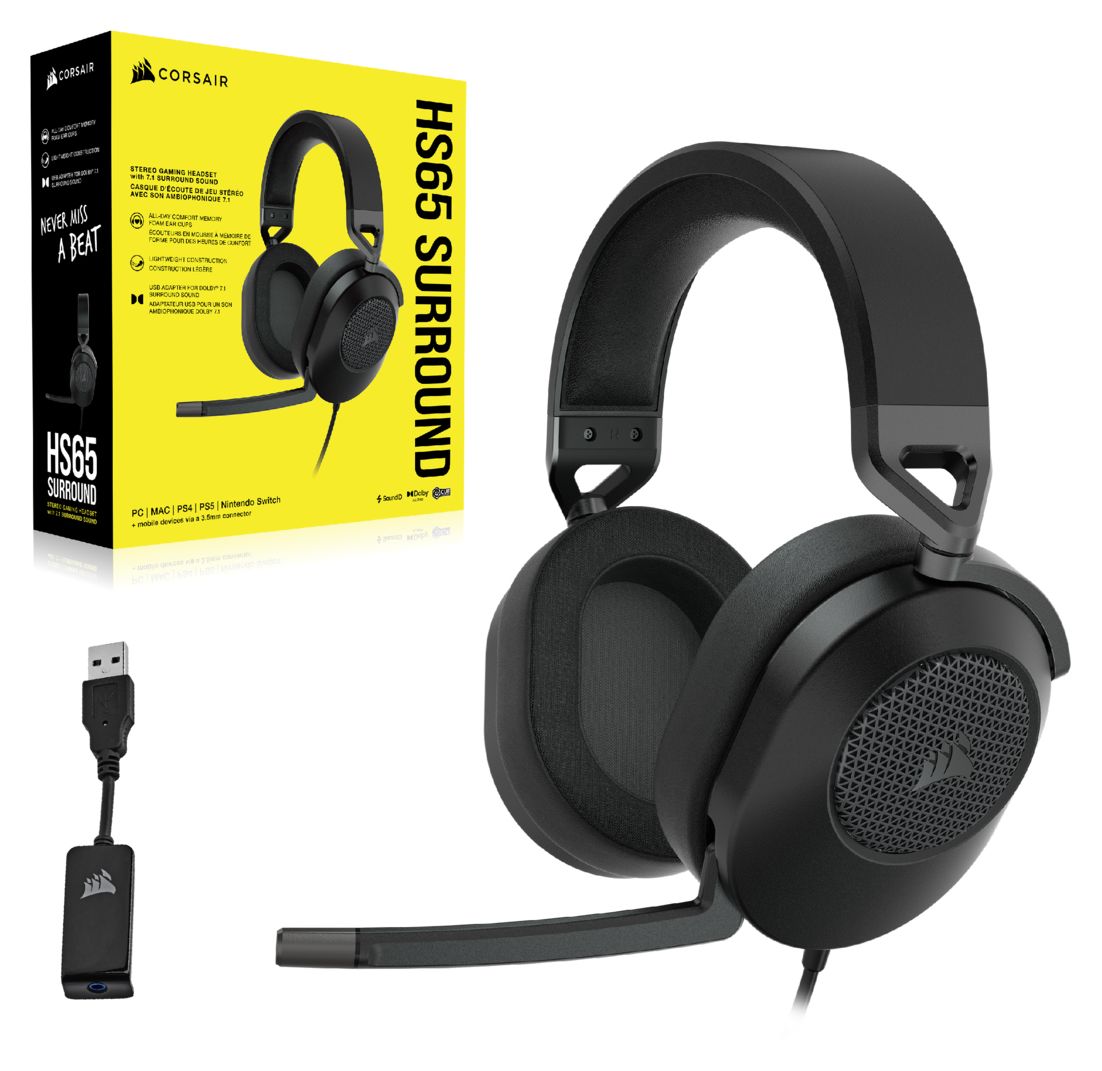 HS65 Surround Ohraufliegender Kopfhörer Kabelgebunden  (Karbon) 