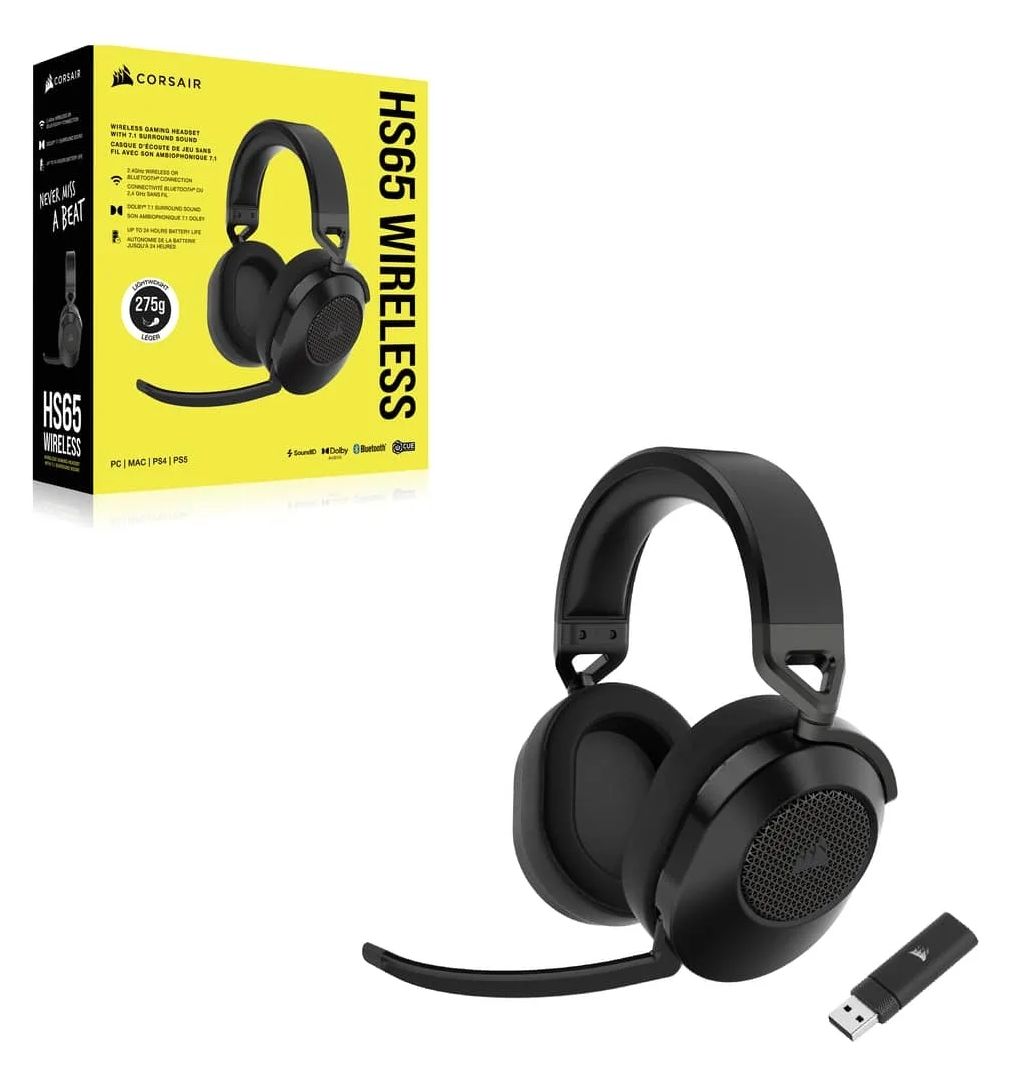 HS65 Wireless V2 Over Ear Bluetooth Kopfhörer kabellos 24 h Laufzeit  (Schwarz) 