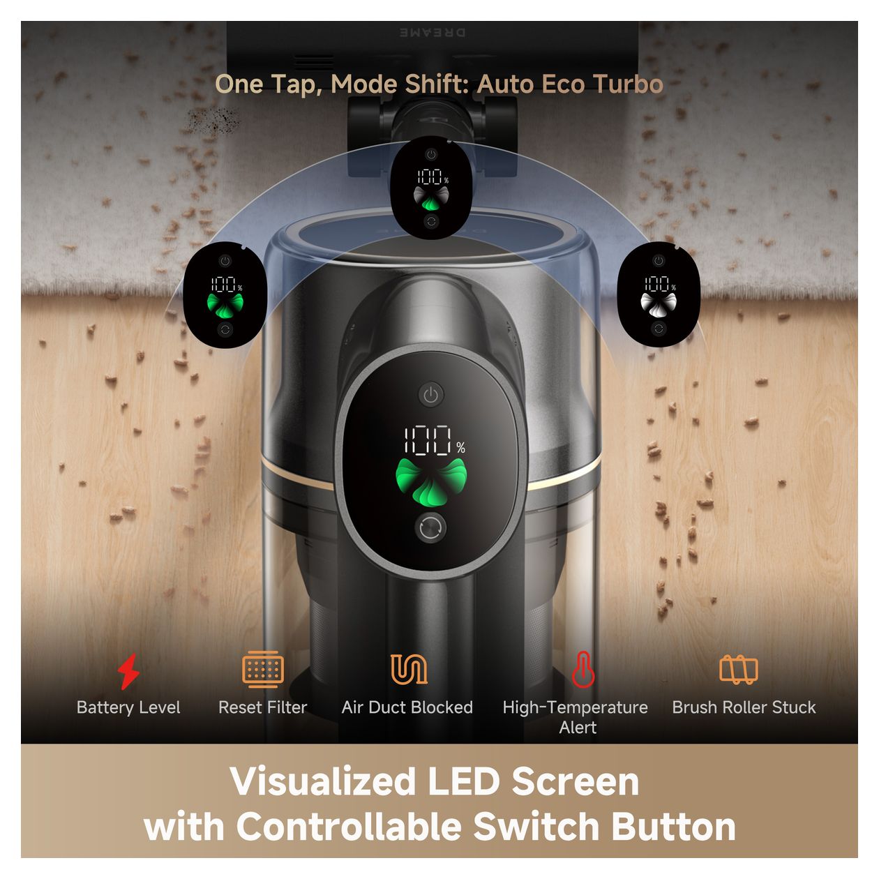 R20 Pro Handstaubsauger Beutellos bis 90 min Laufzeit 29,6 V Zyklonal  (Schwarz) 