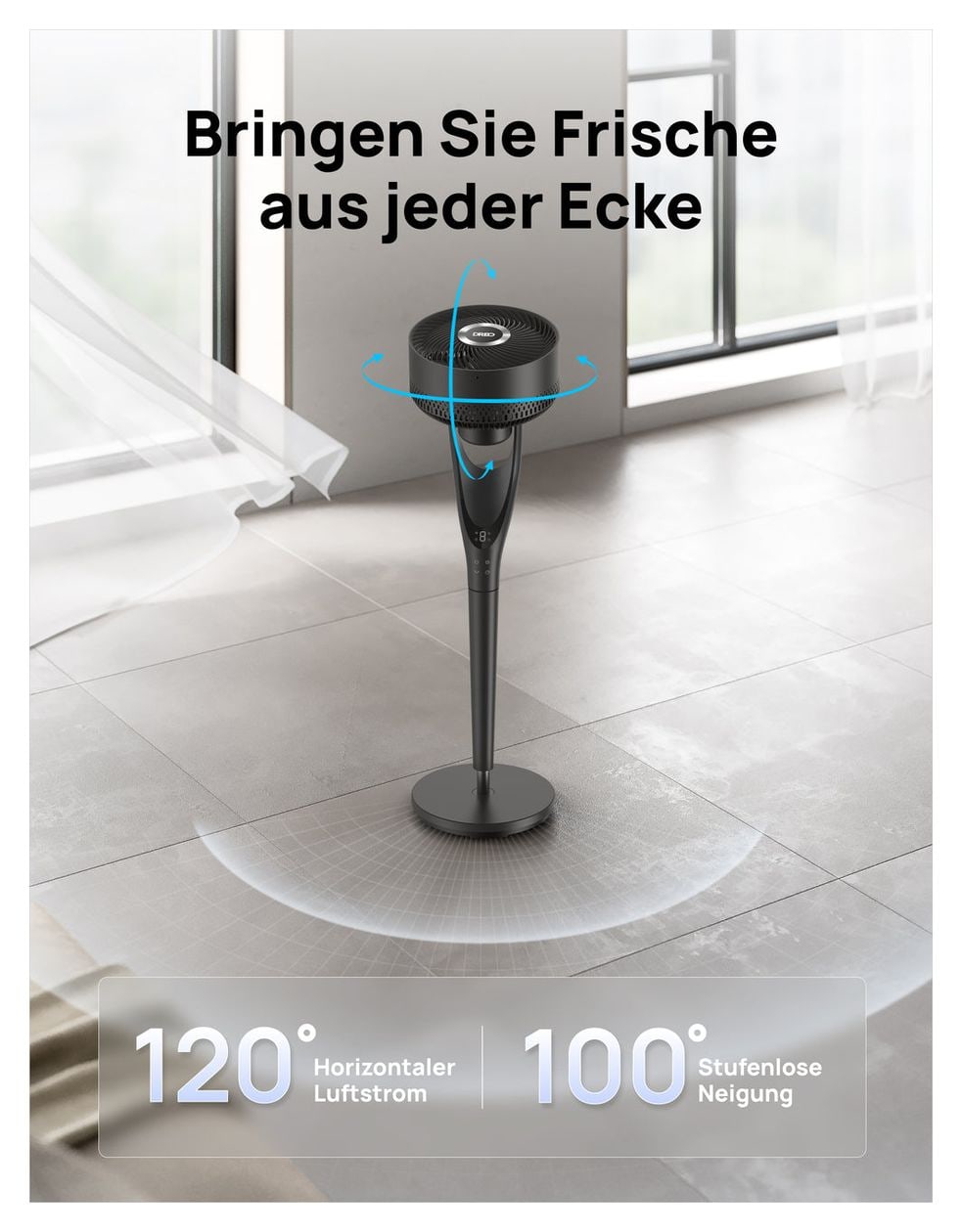 TurboPoly 154 1700 m³/h Ventilator Stand 25 dB  (Schwarz) 