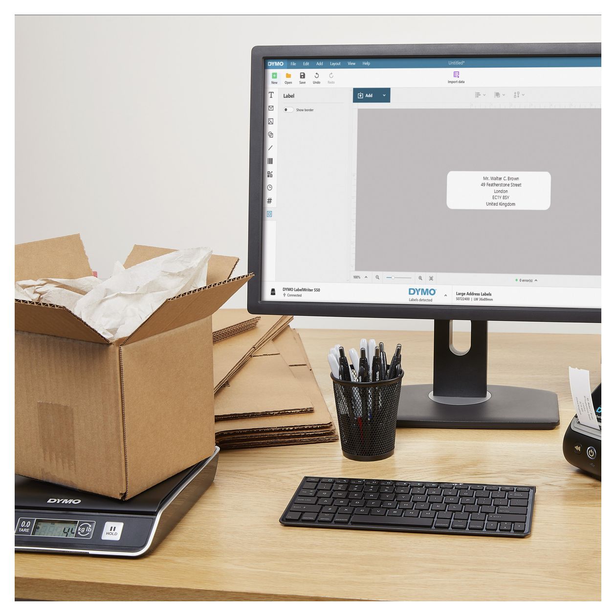 DYMO M2 Paketwaage | bis zu 2 kg | USB Briefwaage mit LCD-Bildschirm 