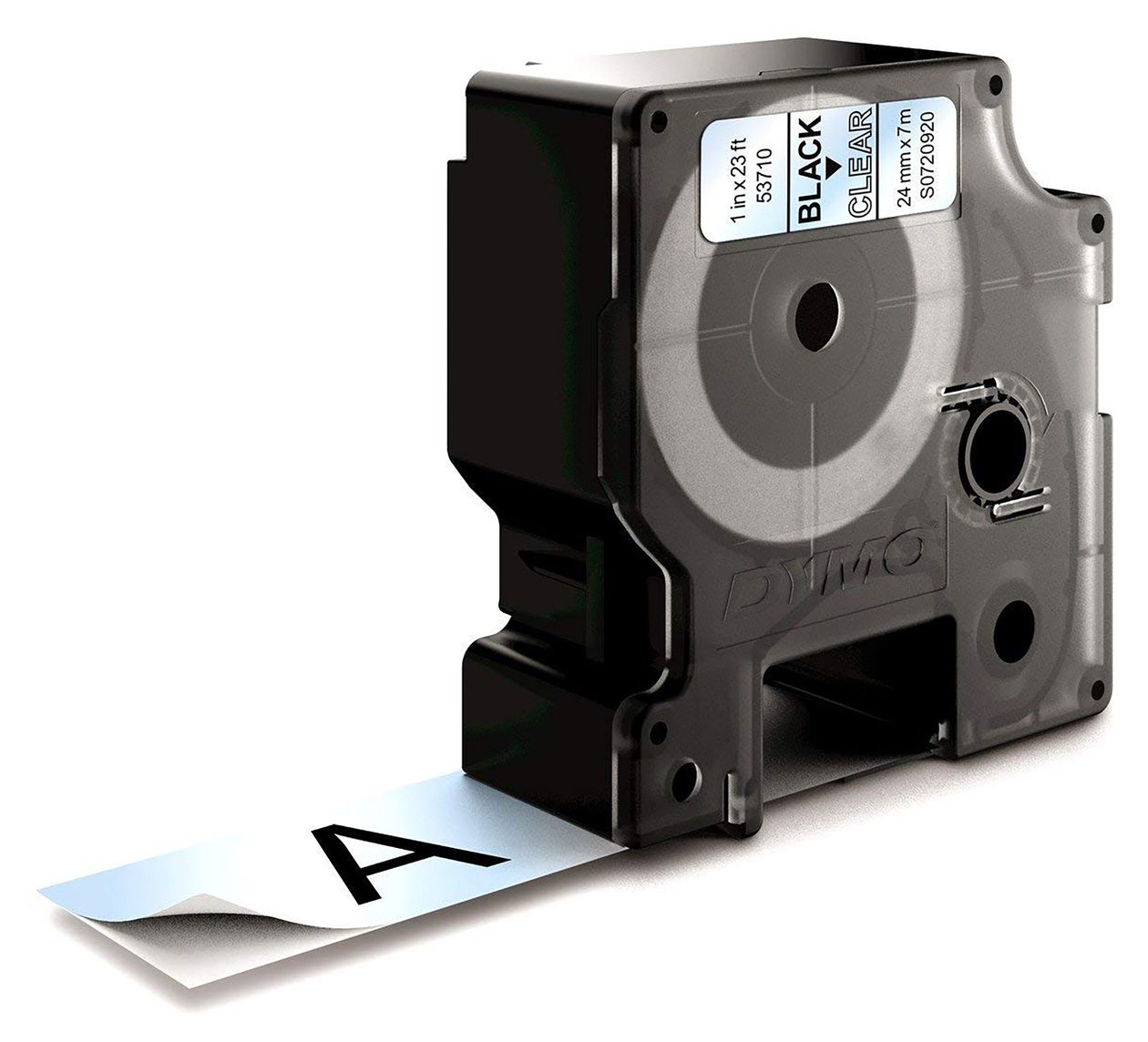 DYMO Original D1-Etikettenband | schwarz auf transparent | 24 mm x 7 m | selbstklebendes Schriftband | für LabelManager-Beschriftungsgerät 