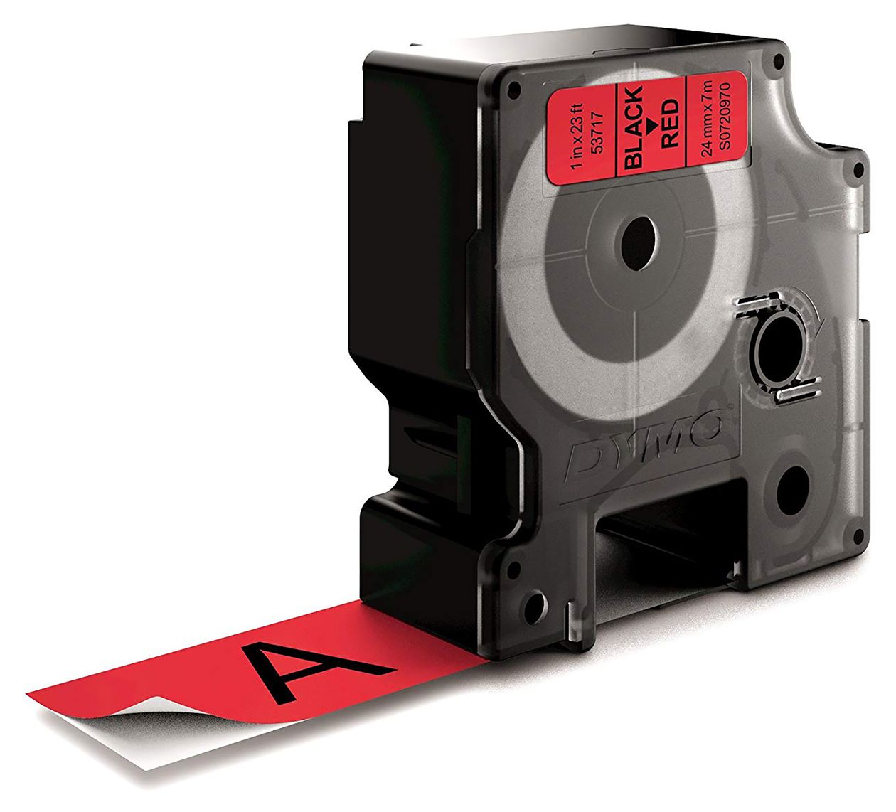 DYMO Original D1-Etikettenband | schwarz auf rot | 24 mm x 7 m | selbstklebendes Schriftband | für LabelManager-Beschriftungsgerät 