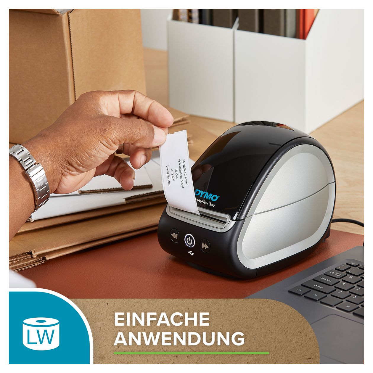 DYMO Original LabelWiter Hochleistungs-Etiketten | 19 mm x 64 mm | weißes Kunststoff-Etikett | Rolle mit 900 Etiketten | für LabelWriter-Beschriftungsgerät 