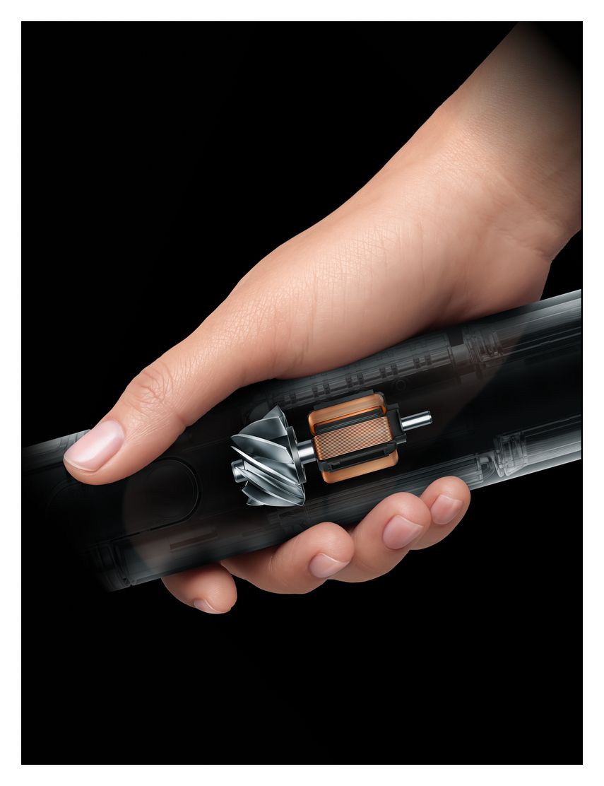 PencilVac Fluffycones Handstaubsauger Beutellos bis 30 min Laufzeit  (Schwarz, Grau) 