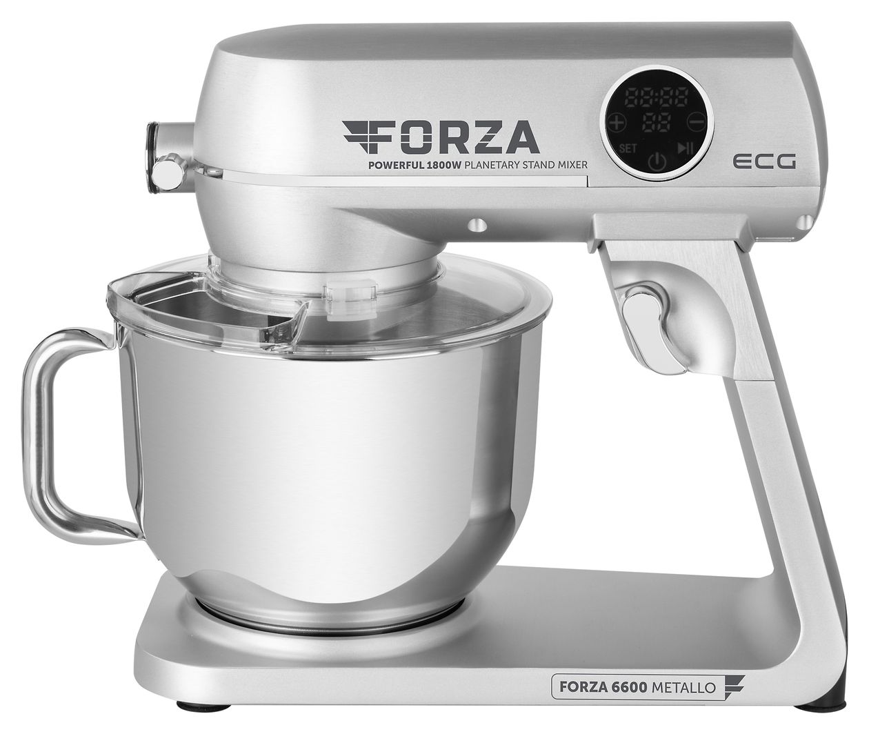 Forza 6600 1800 W Küchenmaschine 6,5 l  (Silber, Edelstahl) 