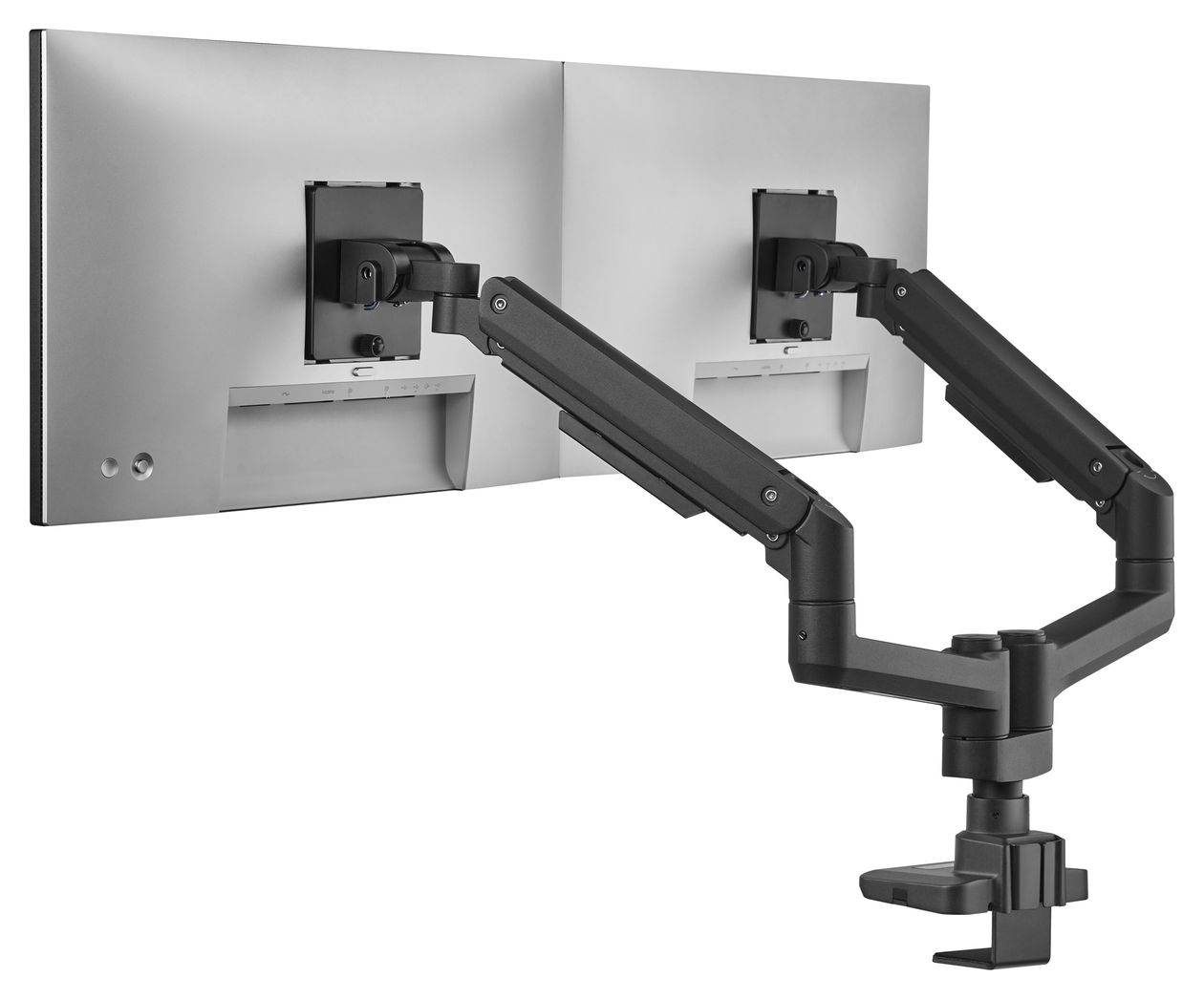 17"-35" Schwerlast-Doppelmonitor-Schreibtischhalterung, Schwarz 