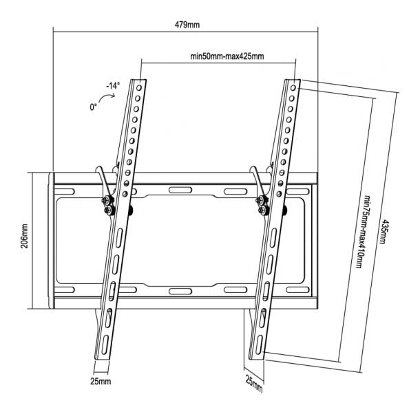 650311 Wand Halterung bis 139,7 cm (55") 35 kg 