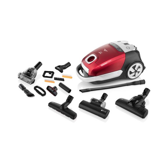 Adagio Bodenstaubsauger mit Staubbeutel 800 W HEPA  (Rot) 