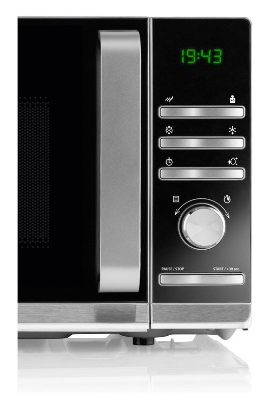 Galateo Freistehende Mikrowelle 700 W Größe: klein 5 Stufen  (Edelstahl, Schwarz) 