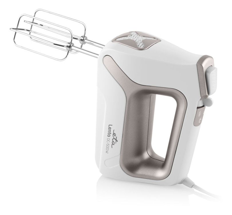 Lento Elements Handmixer 500 W 4 Stufen  (Weiß, Silber) 