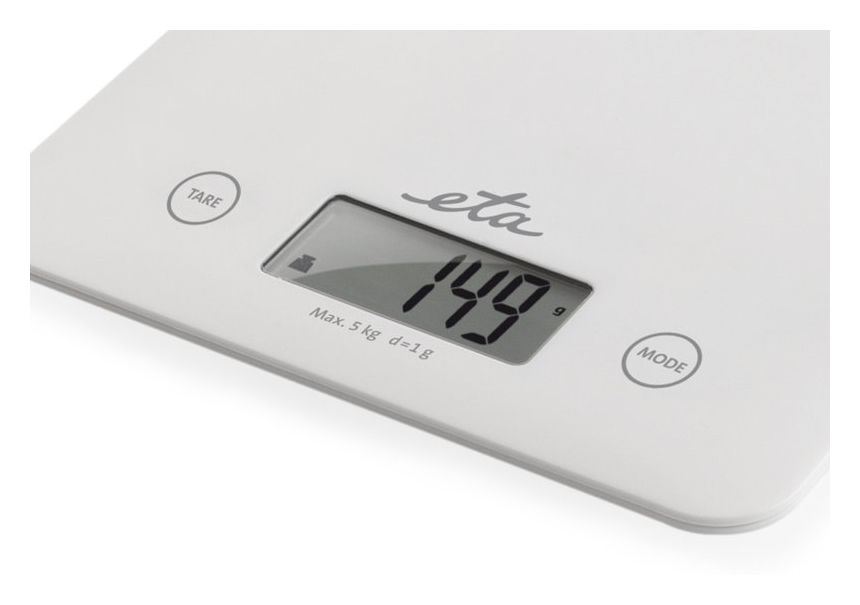 Lori Elektronische Küchenwaage bis 5 kg Genauigkeit 1 g  (Weiß) 