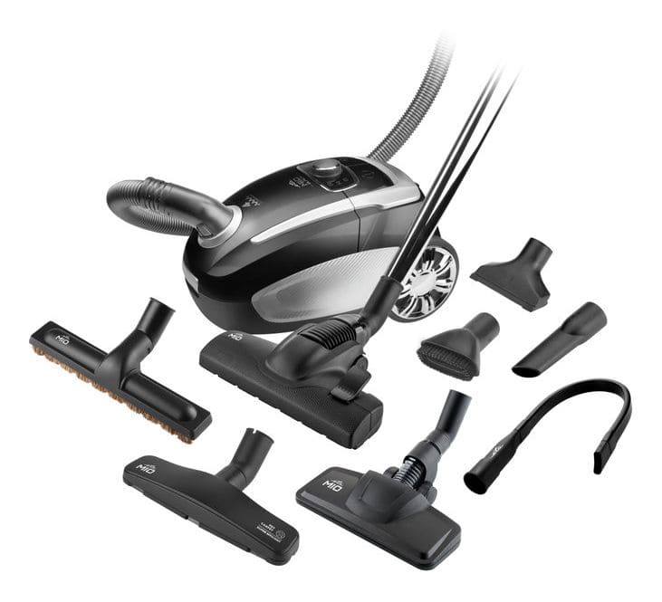 Mio II Bodenstaubsauger mit Staubbeutel 700 W HEPA  (Schwarz, Silber) 