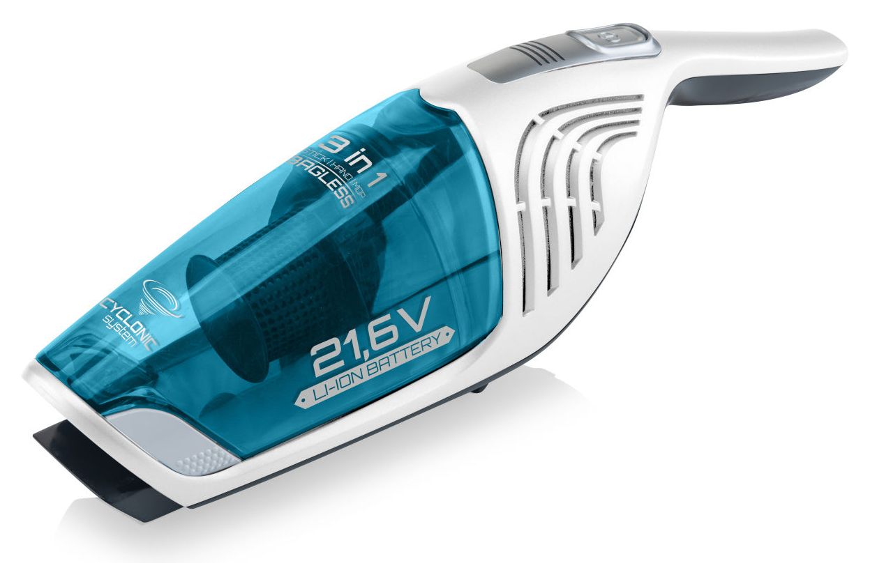 Moneto II Aqua Plus Handstaubsauger Beutellos bis 50 min Laufzeit 21,6 V HEPA  (Blau, Weiß) 