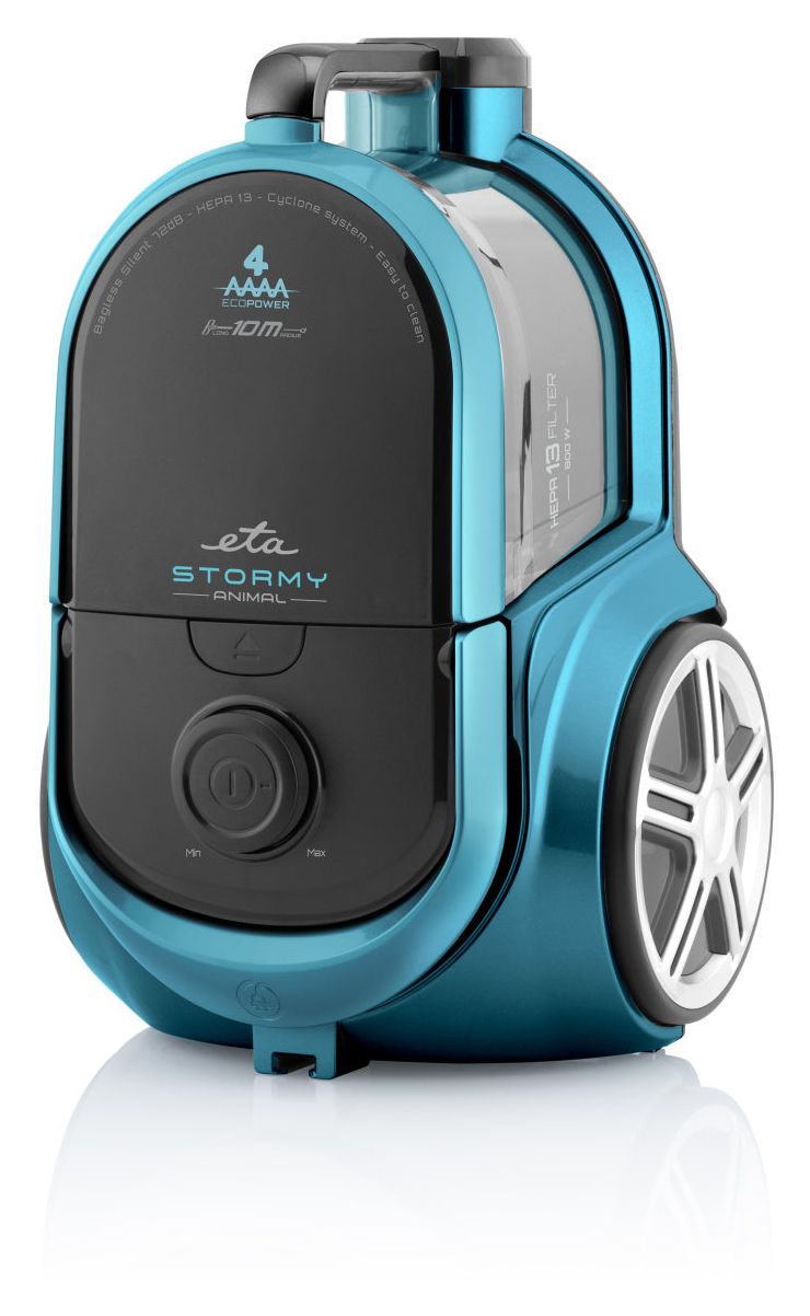 Stormy Animal Bodenstaubsauger Beutellos 800 W HEPA  (Schwarz, Blau) 