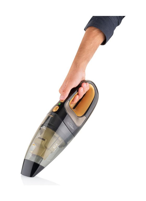 Verto Handstaubsauger Beutellos bis 15 min Laufzeit 10,8 V HEPA  (Schwarz/Gold) 
