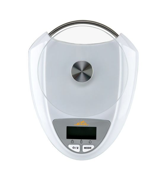Zori Elektronische Küchenwaage bis 5 kg Genauigkeit 1 g  (Silber, Weiß) 