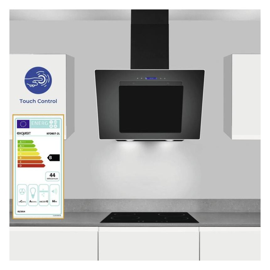 KFD807-2L Dunstabzugshaube/Esse Wand 80 cm (Schwarz) 