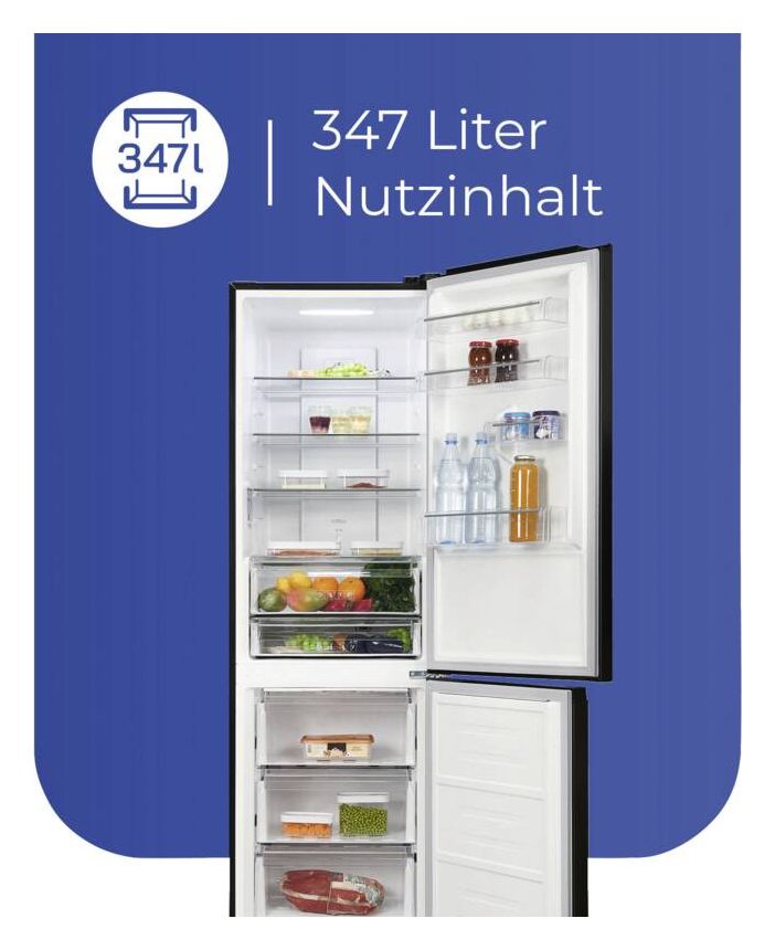 KGC350-105-NF-040C 243 l / 104 l Kühl-Gefrierkombi freistehend NoFrost 162 kWh Jahr  (Schwarz) 