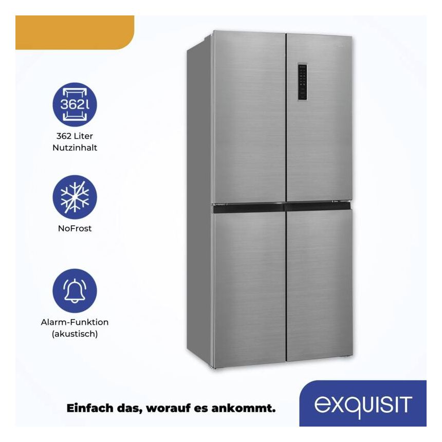 MD365-125-040D Side-by-Side Kühl-/ Gefrierkombination 237 l / 135 l 210 kWh NoFrost 1800 mm x 790 mm  (Schwarz, Edelstahl) 