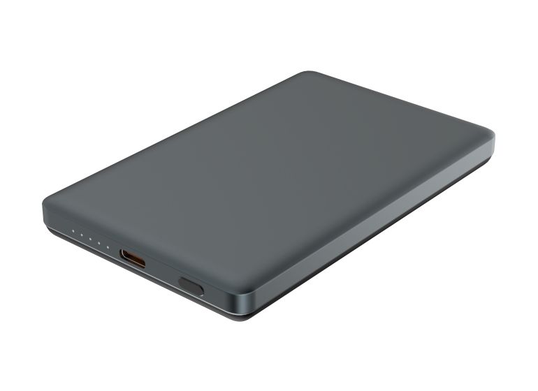 Ultra Slim 5000 mAh Powerbank USB Typ-C Kabelloses Laden  (Dunkles Grau) 
