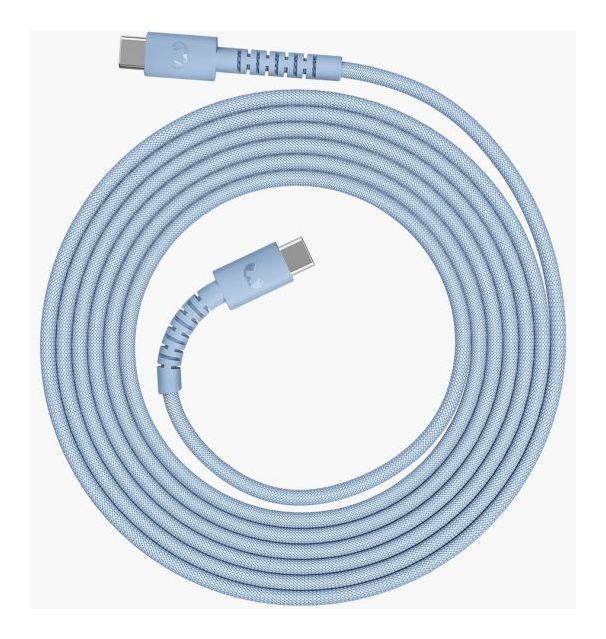 2CCC201VB Rundkabel USB C auf USB C Männlich bis 100 W 2 m  (Cyan) 