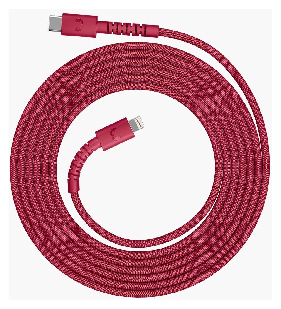 FlexWave Rundkabel Lightning auf USB C Männlich 2 m  (Rot) 