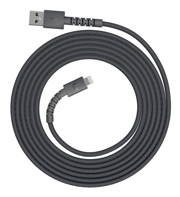 FlexWave Rundkabel Lightning auf USB A Männlich 2 m  (Grau) 