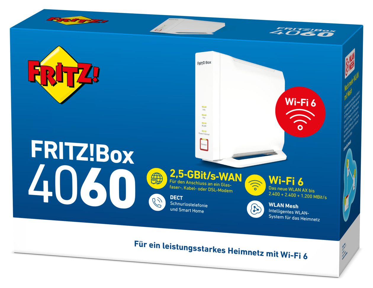 FRITZ!Box 4060 WiFi 6 Router Tri-Band (2,4 GHz / 5 GHz / 5 GHz) 