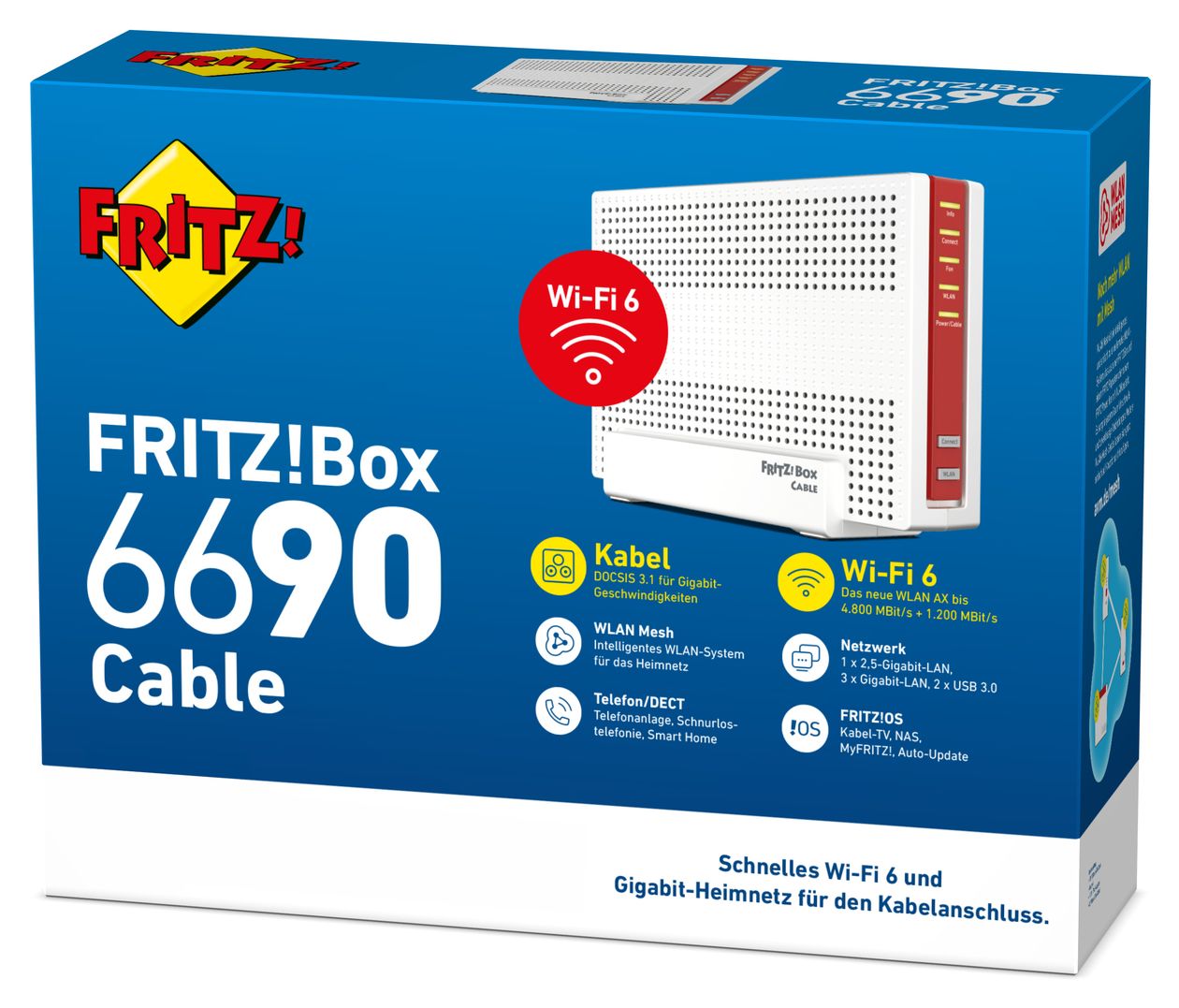 FRITZ!Box 6690 Cable WiFi 6 Router Dual-Band (2,4 GHz/5 GHz) 