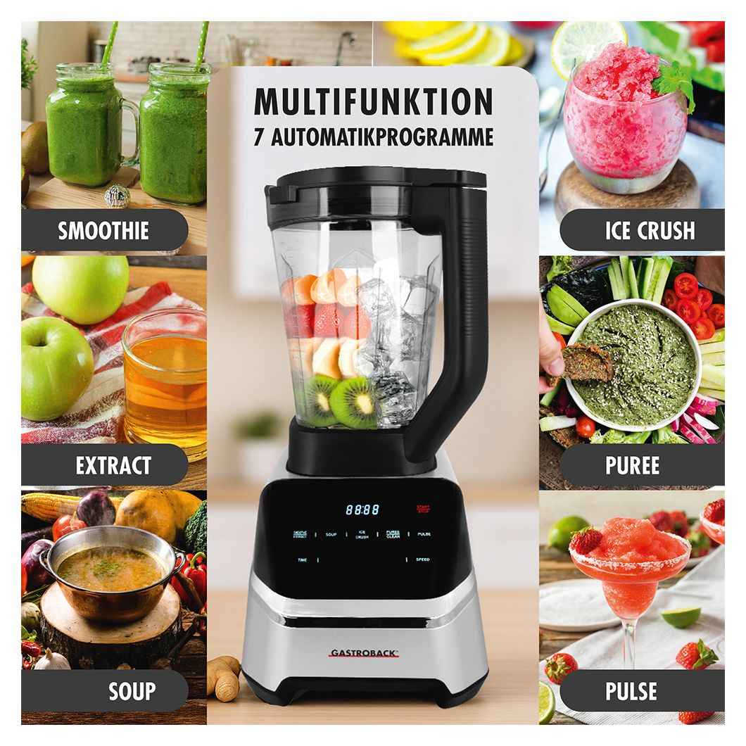 40987 Design Multi-Power 2 l Standmixer 2000 W  (Schwarz, Edelstahl) 