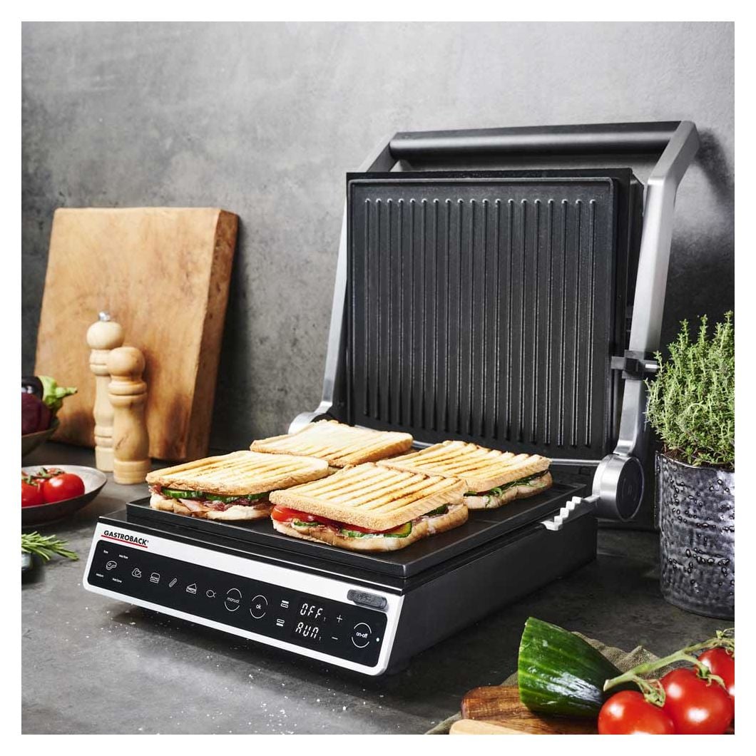 42542 Design BBQ Advanced Smart Kontaktgrill 2100 W mit 250 x 280 mm Fläche  (Schwarz, Edelstahl) 
