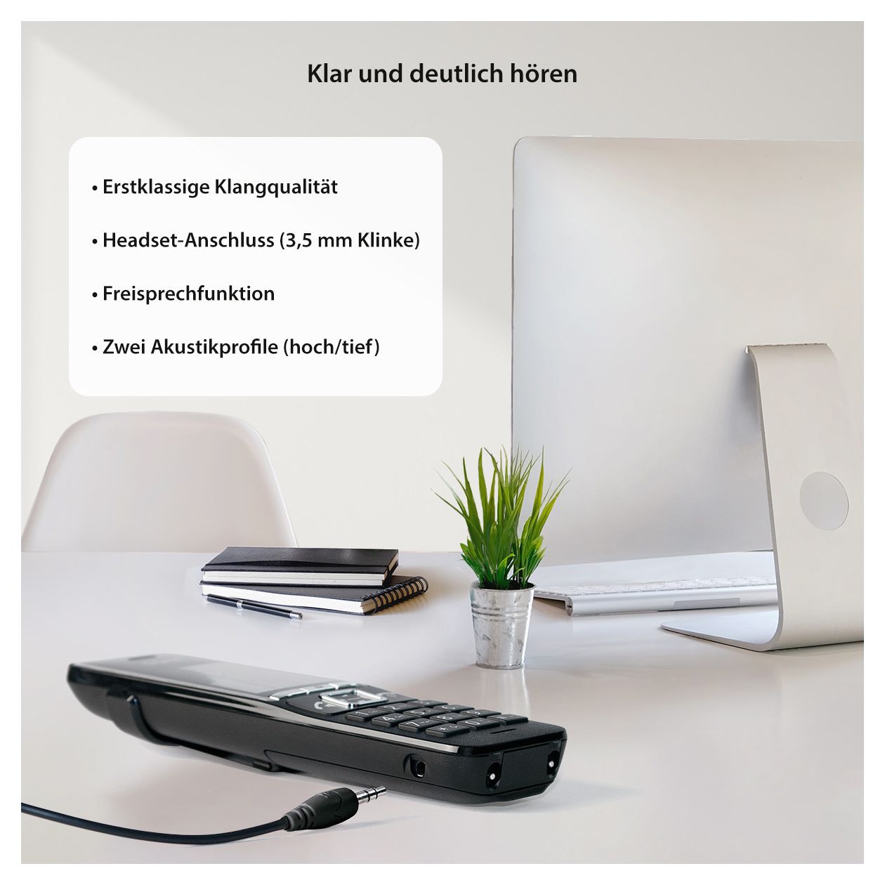 E560 Premium-Großtastentelefon Analoges/DECT-Telefon  (Schwarz) 