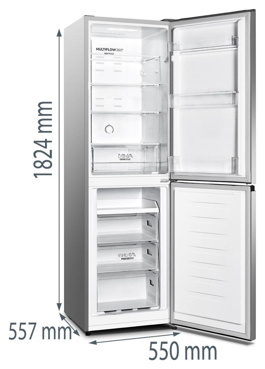 NRK418DCS4 171 l / 85 l Kühl-Gefrierkombi freistehend 184 kWh Jahr  (Grau) 