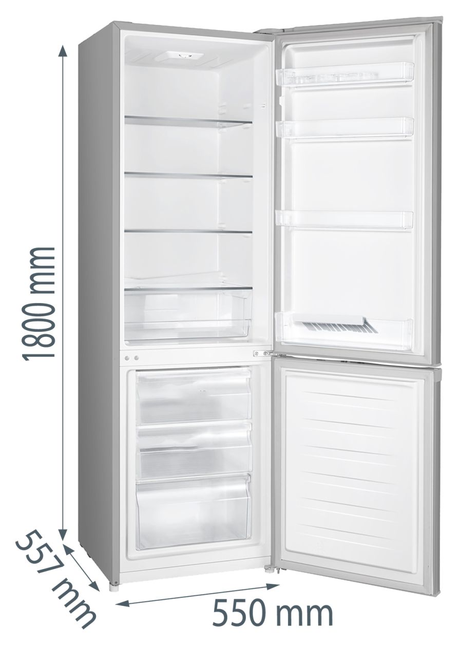 RK418DPS4 198 l / 66 l Kühl-Gefrierkombi freistehend 168 kWh Jahr  (Grau) 