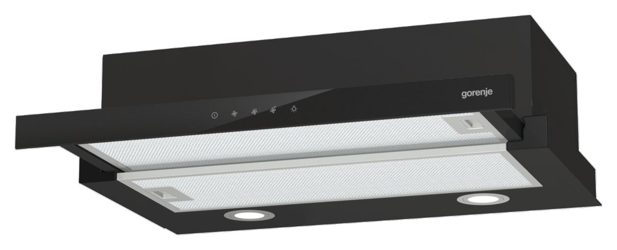 TH64E4BG Abluft/Umluft Dunstabzugshaube/Esse Einbau 60 cm (Schwarz) 