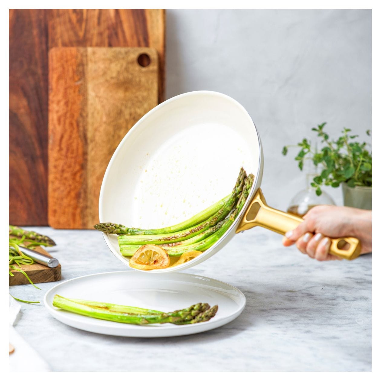 Padova Reserve Bratpfanne 2-er Set 20+26cm   (Cremefarben) 