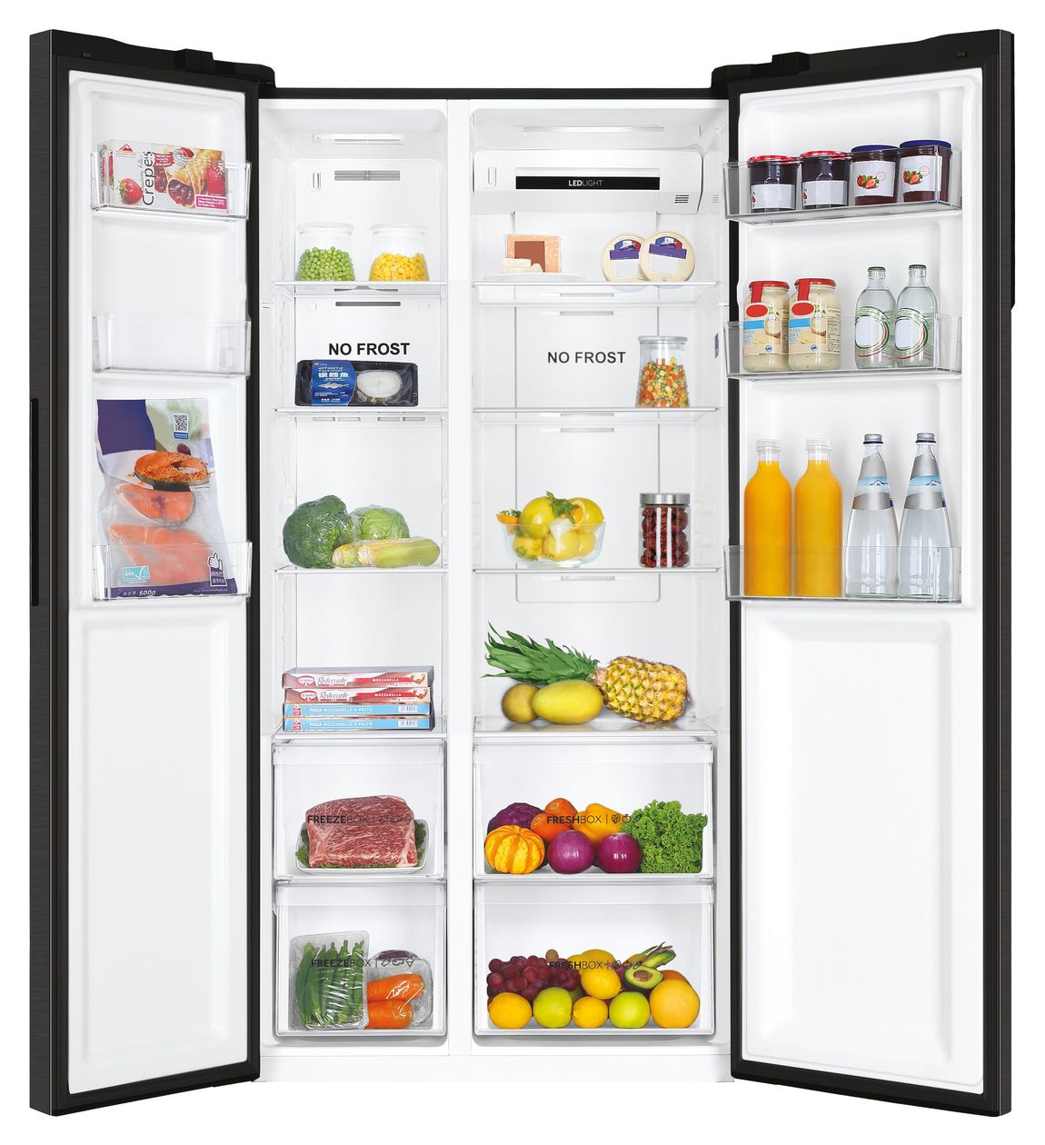 HSR3918ENPB Side-by-Side Kühl-/ Gefrierkombination 337 l / 191 l 317 kWh NoFrost 1775 mm x 908 mm  (Schwarz) 