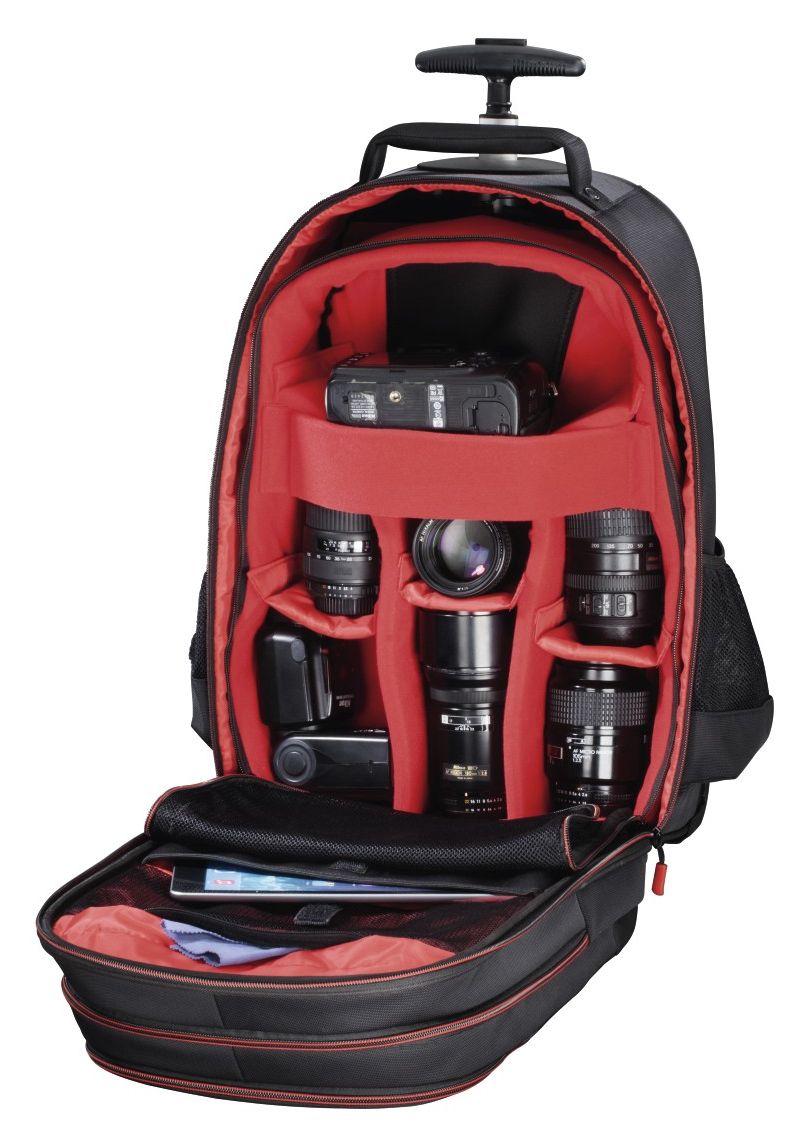 139854 Miami 200 Kamera-Trolley für Jede Marke 270 x 120 x 370 mm  (Schwarz, Rot) 