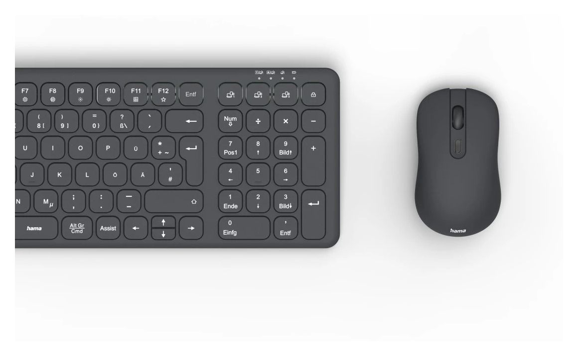173006 WKM-300 Büro Tastatur RF Wireless + Bluetooth 2.4 GHz  (Schwarz) 