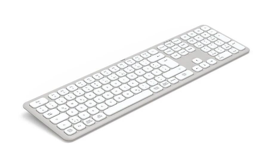 173064 WK-550 Heimbüro Tastatur RF Wireless + Bluetooth 2.4 GHz  (Grau, Weiß) 