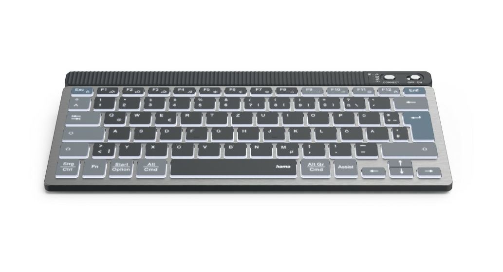 173067 WK-700 LED Heimbüro Tastatur Bluetooth 2.4 GHz (Anthrazit, Schwarz, Blau) 