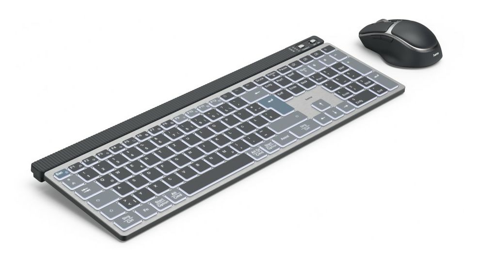 173069 WKM-750 LED Heimbüro Tastatur Bluetooth 2.4 GHz (Anthrazit, Schwarz, Blau) 