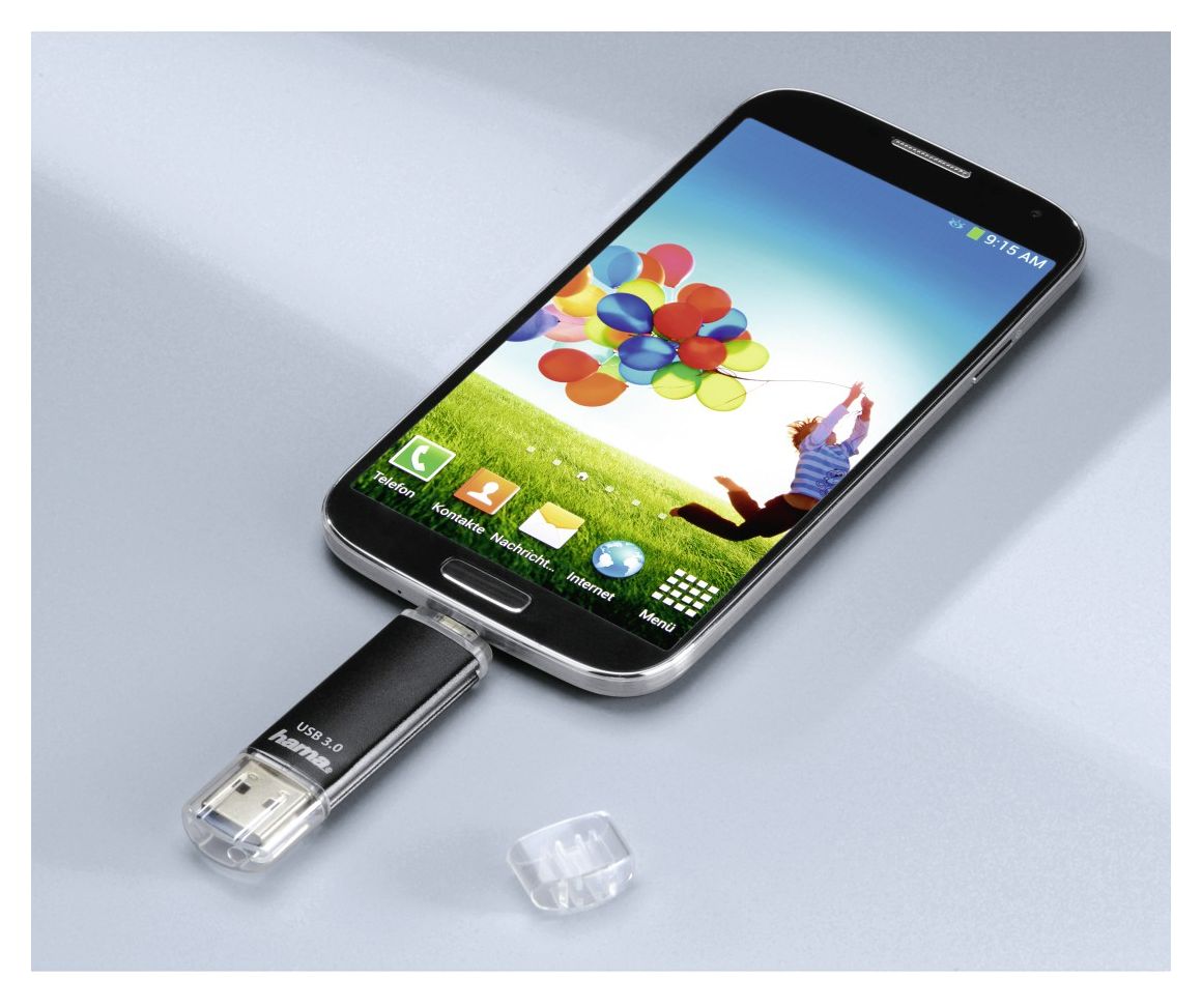 181099 Laeta Twin USB Type-A / Micro-USB Stick 128 GB  (Schwarz) 