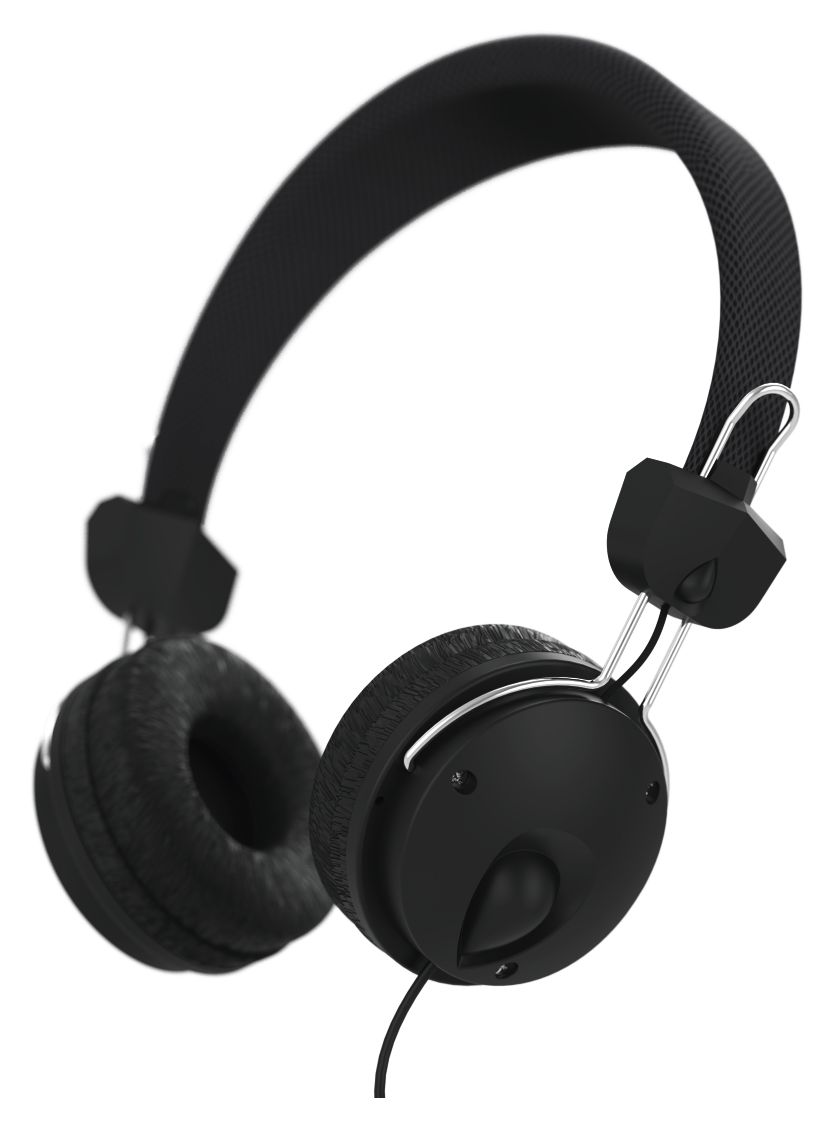 184016 Fun4Phone Ohraufliegender Kopfhörer Kabelgebunden  (Schwarz) 