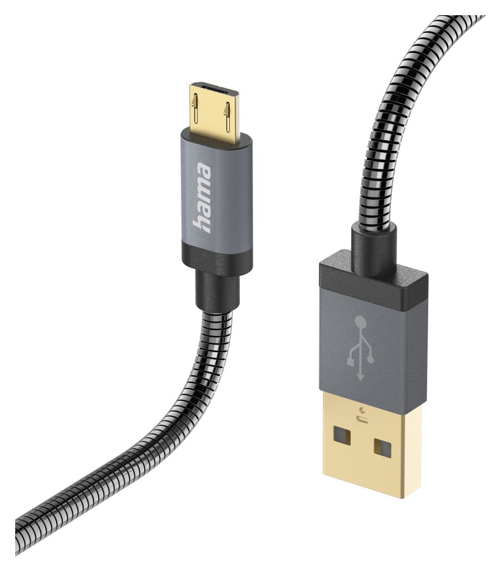 201549 Metall 0,48 Gbit/s Stecker USB A auf Micro-USB B 1,5 m  (Anthrazit) 