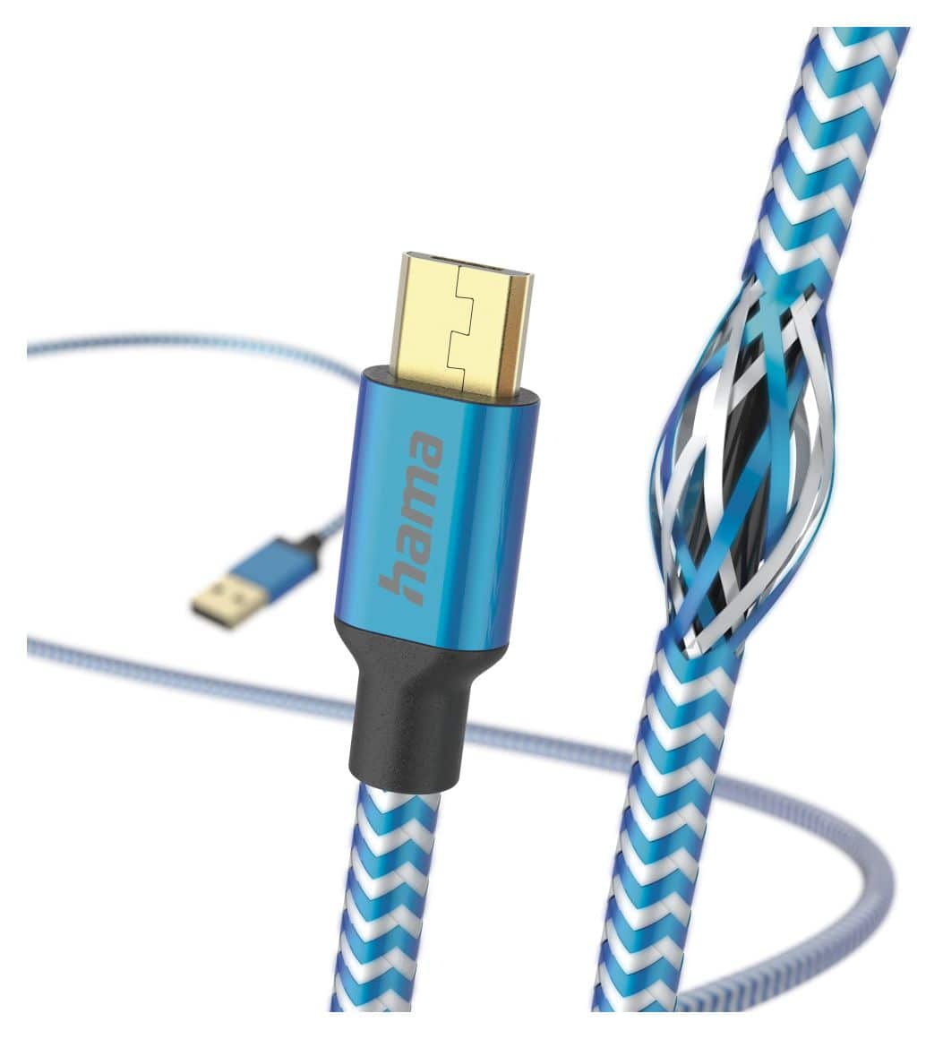 201555 Reflective 0,48 Gbit/s Stecker USB A auf Micro-USB B 1,5 m  (Blau) 