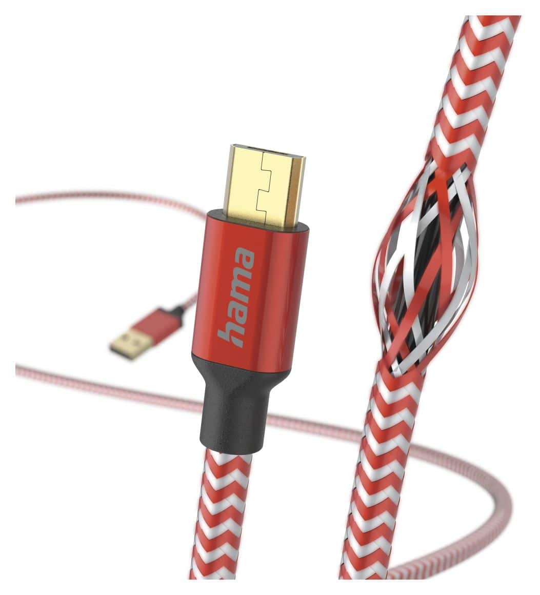 201556 Reflective 0,48 Gbit/s Stecker USB A auf Micro-USB B 1,5 m  (Rot) 